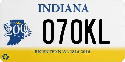 IN license plate 070KL