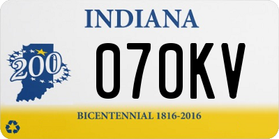 IN license plate 070KV