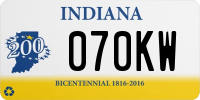 IN license plate 070KW