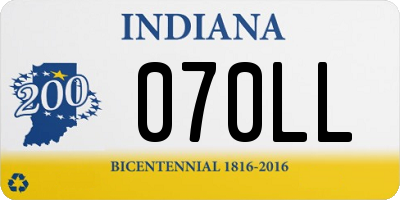 IN license plate 070LL