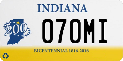 IN license plate 070MI