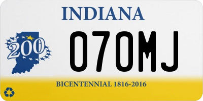 IN license plate 070MJ