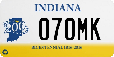 IN license plate 070MK