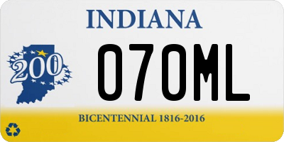 IN license plate 070ML