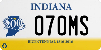 IN license plate 070MS