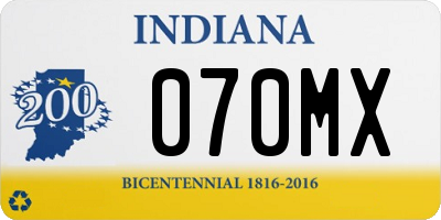 IN license plate 070MX