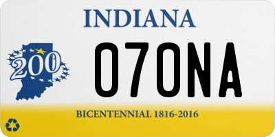 IN license plate 070NA