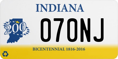 IN license plate 070NJ