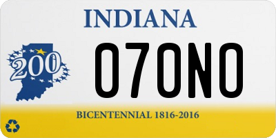 IN license plate 070NO