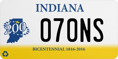 IN license plate 070NS