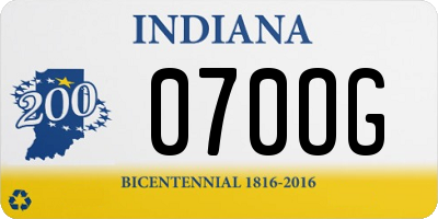 IN license plate 070OG