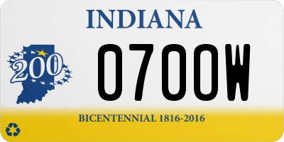 IN license plate 070OW