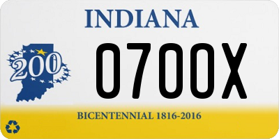 IN license plate 070OX