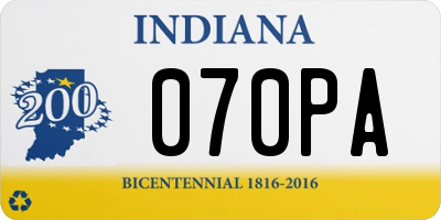 IN license plate 070PA