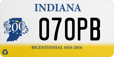 IN license plate 070PB