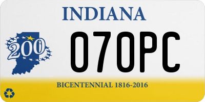 IN license plate 070PC