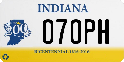 IN license plate 070PH