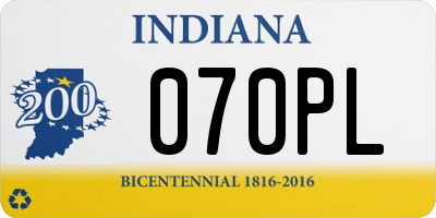 IN license plate 070PL