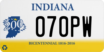 IN license plate 070PW