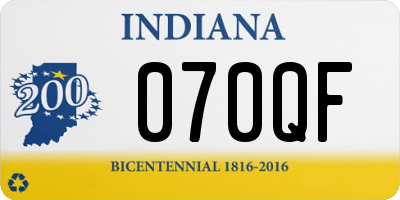 IN license plate 070QF