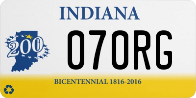 IN license plate 070RG