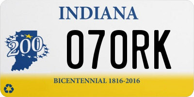 IN license plate 070RK