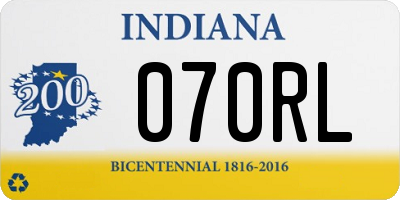 IN license plate 070RL