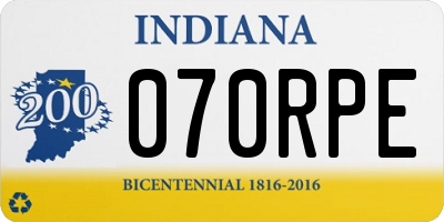IN license plate 070RPE