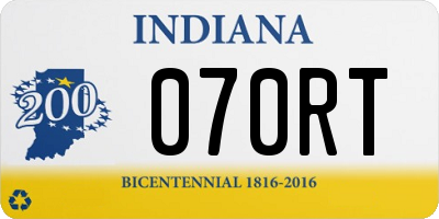 IN license plate 070RT