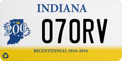 IN license plate 070RV