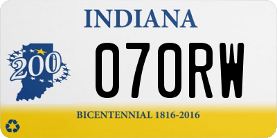 IN license plate 070RW