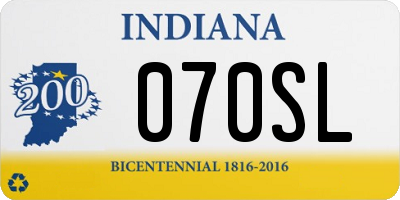 IN license plate 070SL