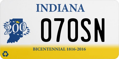 IN license plate 070SN