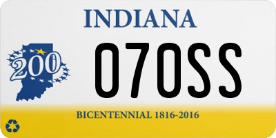 IN license plate 070SS