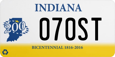 IN license plate 070ST