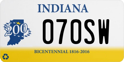 IN license plate 070SW