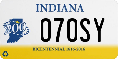 IN license plate 070SY