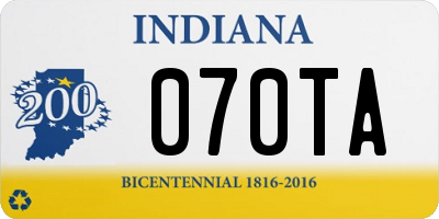 IN license plate 070TA