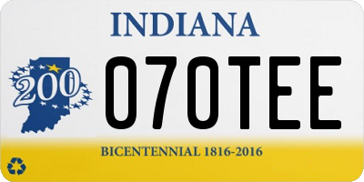 IN license plate 070TEE