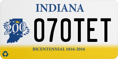 IN license plate 070TET