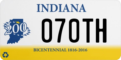 IN license plate 070TH