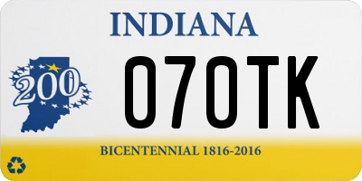 IN license plate 070TK