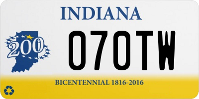 IN license plate 070TW