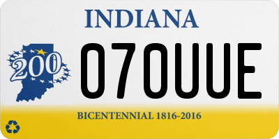 IN license plate 070UUE