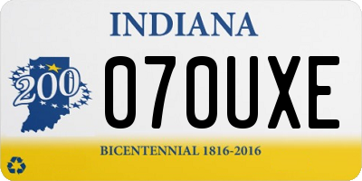 IN license plate 070UXE
