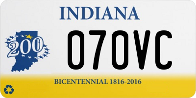 IN license plate 070VC