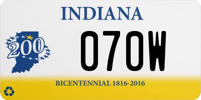 IN license plate 070W