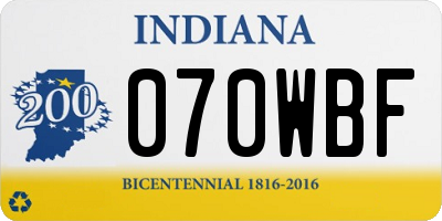 IN license plate 070WBF
