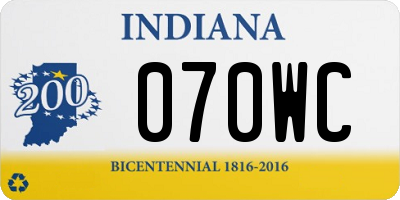 IN license plate 070WC