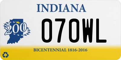 IN license plate 070WL